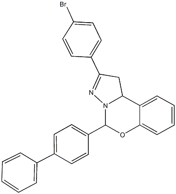 5-[1,1'-biphenyl]-4-yl-2-(4-bromophenyl)-1,10b-dihydropyrazolo[1,5-c][1,3]benzoxazine Struktur