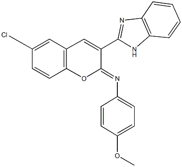 N-[3-(1H-benzimidazol-2-yl)-6-chloro-2H-chromen-2-ylidene]-N-(4-methoxyphenyl)amine Struktur