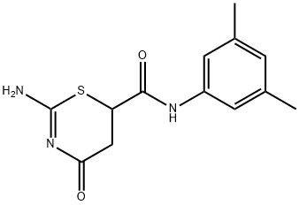 2-amino-N-(3,5-dimethylphenyl)-4-oxo-5,6-dihydro-4H-1,3-thiazine-6-carboxamide Struktur