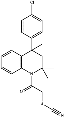 2-(4-(4-chlorophenyl)-2,2,4-trimethyl-3,4-dihydro-1(2H)-quinolinyl)-2-oxoethyl thiocyanate Struktur