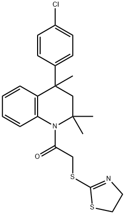 4-(4-chlorophenyl)-1-[(4,5-dihydro-1,3-thiazol-2-ylsulfanyl)acetyl]-2,2,4-trimethyl-1,2,3,4-tetrahydroquinoline Struktur