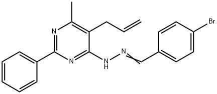 4-bromobenzaldehyde (5-allyl-6-methyl-2-phenyl-4-pyrimidinyl)hydrazone Struktur