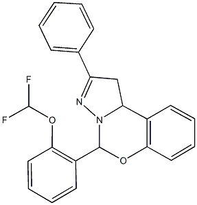 difluoromethyl 2-(2-phenyl-1,10b-dihydropyrazolo[1,5-c][1,3]benzoxazin-5-yl)phenyl ether Struktur