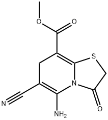 methyl 5-amino-6-cyano-3-oxo-2,3-dihydro-7H-[1,3]thiazolo[3,2-a]pyridine-8-carboxylate Struktur