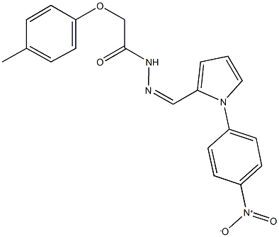 N'-[(1-{4-nitrophenyl}-1H-pyrrol-2-yl)methylene]-2-(4-methylphenoxy)acetohydrazide Struktur