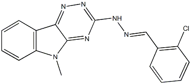 2-chlorobenzaldehyde (5-methyl-5H-[1,2,4]triazino[5,6-b]indol-3-yl)hydrazone Struktur