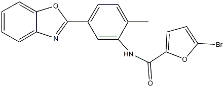 N-[5-(1,3-benzoxazol-2-yl)-2-methylphenyl]-5-bromo-2-furamide Struktur