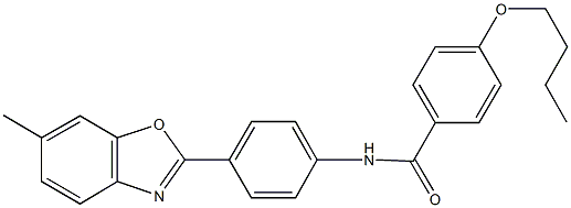 4-butoxy-N-[4-(6-methyl-1,3-benzoxazol-2-yl)phenyl]benzamide Struktur