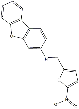 N-[(5-nitro-2-furyl)methylene]dibenzo[b,d]furan-3-amine Struktur