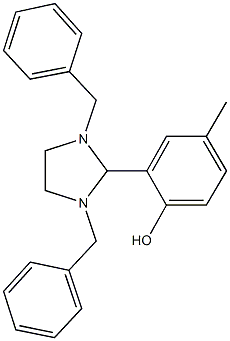 2-(1,3-dibenzyl-2-imidazolidinyl)-4-methylphenol Struktur