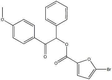 2-(4-methoxyphenyl)-2-oxo-1-phenylethyl 5-bromo-2-furoate Struktur