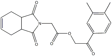 2-(3,4-dimethylphenyl)-2-oxoethyl (1,3-dioxo-1,3,3a,4,7,7a-hexahydro-2H-isoindol-2-yl)acetate Struktur