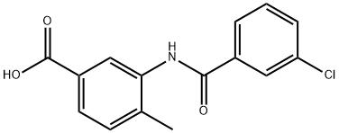 3-[(3-chlorobenzoyl)amino]-4-methylbenzoic acid Struktur