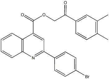 2-(3,4-dimethylphenyl)-2-oxoethyl 2-(4-bromophenyl)-4-quinolinecarboxylate Struktur