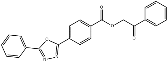 2-oxo-2-phenylethyl 4-(5-phenyl-1,3,4-oxadiazol-2-yl)benzoate Struktur