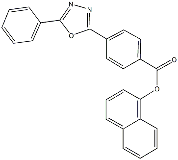 1-naphthyl 4-(5-phenyl-1,3,4-oxadiazol-2-yl)benzoate Struktur