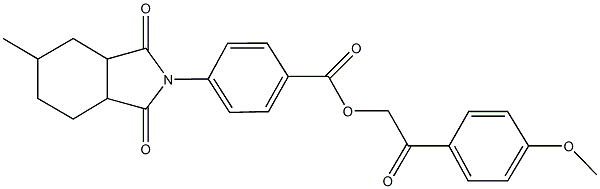 2-(4-methoxyphenyl)-2-oxoethyl 4-(5-methyl-1,3-dioxooctahydro-2H-isoindol-2-yl)benzoate Struktur