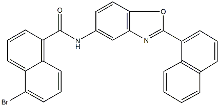 5-bromo-N-[2-(1-naphthyl)-1,3-benzoxazol-5-yl]-1-naphthamide Struktur