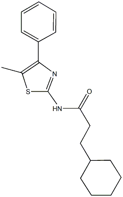 3-cyclohexyl-N-(5-methyl-4-phenyl-1,3-thiazol-2-yl)propanamide Struktur