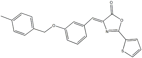 4-{3-[(4-methylbenzyl)oxy]benzylidene}-2-(2-thienyl)-1,3-oxazol-5(4H)-one Struktur