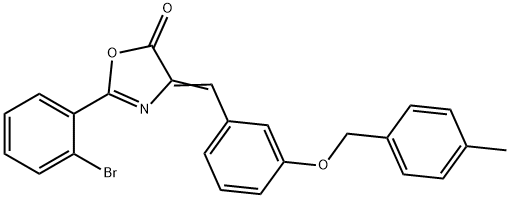 2-(2-bromophenyl)-4-{3-[(4-methylbenzyl)oxy]benzylidene}-1,3-oxazol-5(4H)-one Struktur