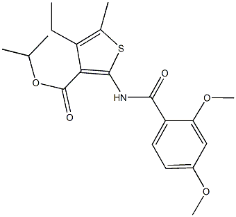 isopropyl 2-[(2,4-dimethoxybenzoyl)amino]-4-ethyl-5-methyl-3-thiophenecarboxylate Struktur