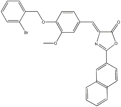 4-{4-[(2-bromobenzyl)oxy]-3-methoxybenzylidene}-2-(2-naphthyl)-1,3-oxazol-5(4H)-one Struktur