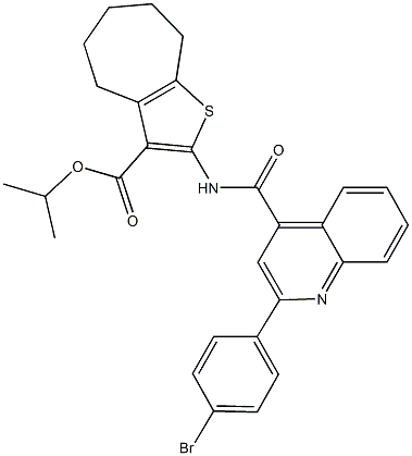 isopropyl 2-({[2-(4-bromophenyl)-4-quinolinyl]carbonyl}amino)-5,6,7,8-tetrahydro-4H-cyclohepta[b]thiophene-3-carboxylate Struktur