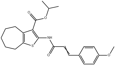 isopropyl 2-{[3-(4-methoxyphenyl)acryloyl]amino}-5,6,7,8-tetrahydro-4H-cyclohepta[b]thiophene-3-carboxylate Struktur