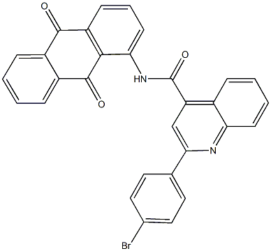 2-(4-bromophenyl)-N-(9,10-dioxo-9,10-dihydro-1-anthracenyl)-4-quinolinecarboxamide Struktur