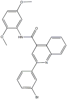 2-(3-bromophenyl)-N-(2,5-dimethoxyphenyl)-4-quinolinecarboxamide Struktur