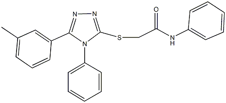 2-{[5-(3-methylphenyl)-4-phenyl-4H-1,2,4-triazol-3-yl]sulfanyl}-N-phenylacetamide Struktur