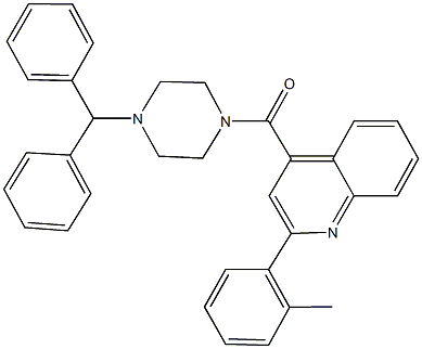 4-[(4-benzhydryl-1-piperazinyl)carbonyl]-2-(2-methylphenyl)quinoline Struktur