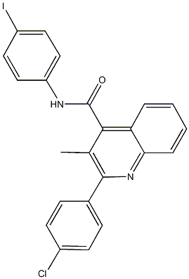 2-(4-chlorophenyl)-N-(4-iodophenyl)-3-methyl-4-quinolinecarboxamide Struktur