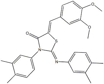 5-(3,4-dimethoxybenzylidene)-3-(3,4-dimethylphenyl)-2-[(3,4-dimethylphenyl)imino]-1,3-thiazolidin-4-one Struktur