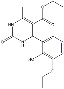 ethyl 4-(3-ethoxy-2-hydroxyphenyl)-6-methyl-2-oxo-1,2,3,4-tetrahydro-5-pyrimidinecarboxylate Struktur