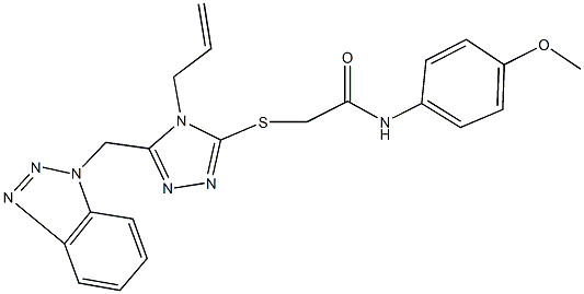 2-{[4-allyl-5-(1H-1,2,3-benzotriazol-1-ylmethyl)-4H-1,2,4-triazol-3-yl]sulfanyl}-N-(4-methoxyphenyl)acetamide Struktur