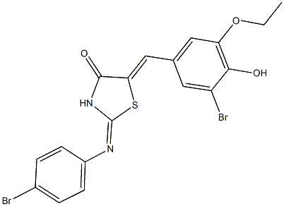 5-(3-bromo-5-ethoxy-4-hydroxybenzylidene)-2-[(4-bromophenyl)imino]-1,3-thiazolidin-4-one Struktur