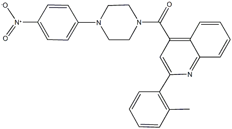 4-[(4-{4-nitrophenyl}-1-piperazinyl)carbonyl]-2-(2-methylphenyl)quinoline Struktur