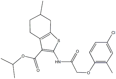 isopropyl 2-{[(4-chloro-2-methylphenoxy)acetyl]amino}-6-methyl-4,5,6,7-tetrahydro-1-benzothiophene-3-carboxylate Struktur