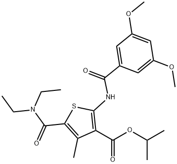 isopropyl 5-[(diethylamino)carbonyl]-2-[(3,5-dimethoxybenzoyl)amino]-4-methyl-3-thiophenecarboxylate Struktur