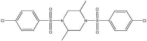 1,4-bis[(4-chlorophenyl)sulfonyl]-2,5-dimethylpiperazine Struktur