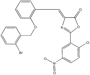 4-{2-[(2-bromobenzyl)oxy]benzylidene}-2-{2-chloro-5-nitrophenyl}-1,3-oxazol-5(4H)-one Struktur