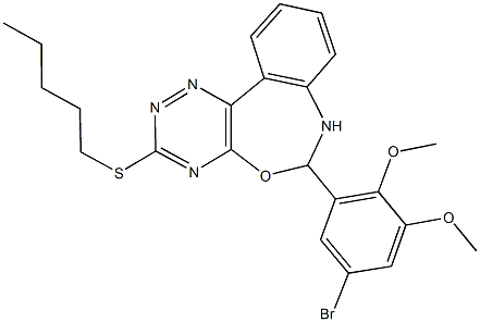 6-(5-bromo-2,3-dimethoxyphenyl)-3-(pentylsulfanyl)-6,7-dihydro[1,2,4]triazino[5,6-d][3,1]benzoxazepine Struktur