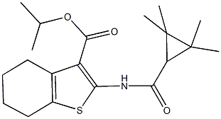 isopropyl 2-{[(2,2,3,3-tetramethylcyclopropyl)carbonyl]amino}-4,5,6,7-tetrahydro-1-benzothiophene-3-carboxylate Struktur