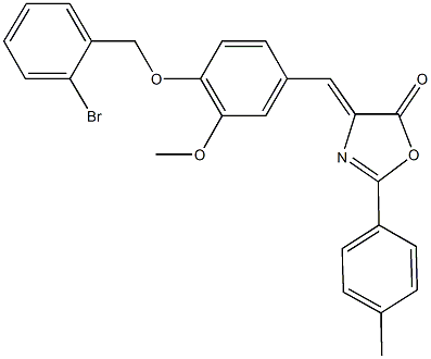 4-{4-[(2-bromobenzyl)oxy]-3-methoxybenzylidene}-2-(4-methylphenyl)-1,3-oxazol-5(4H)-one Struktur