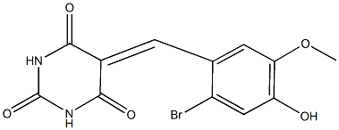 5-(2-bromo-4-hydroxy-5-methoxybenzylidene)-2,4,6(1H,3H,5H)-pyrimidinetrione Struktur