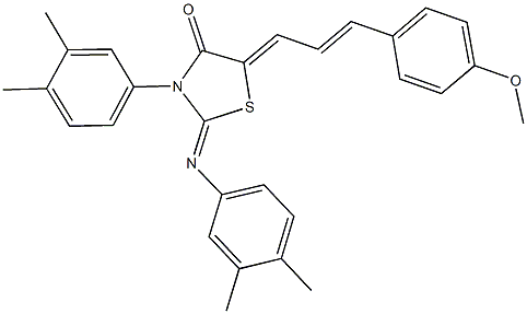 3-(3,4-dimethylphenyl)-2-[(3,4-dimethylphenyl)imino]-5-[3-(4-methoxyphenyl)-2-propenylidene]-1,3-thiazolidin-4-one Struktur