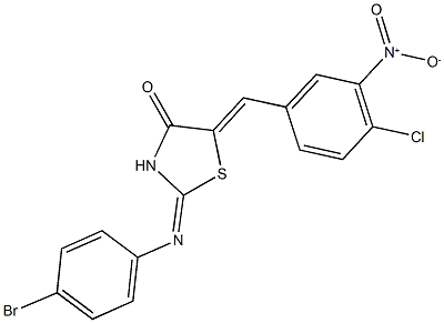 2-[(4-bromophenyl)imino]-5-{4-chloro-3-nitrobenzylidene}-1,3-thiazolidin-4-one Struktur