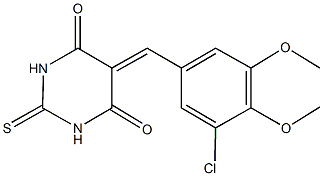 5-(3-chloro-4,5-dimethoxybenzylidene)-2-thioxodihydro-4,6(1H,5H)-pyrimidinedione Struktur